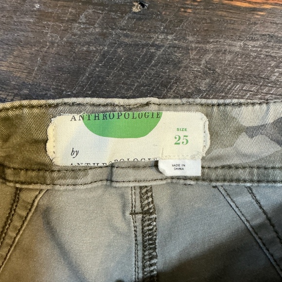Anthropologie Pilcro Camo Utility Pants Women’s 25 Slim Straight Olive Green - Picture 5 of 7